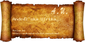 Andráska Ulrika névjegykártya